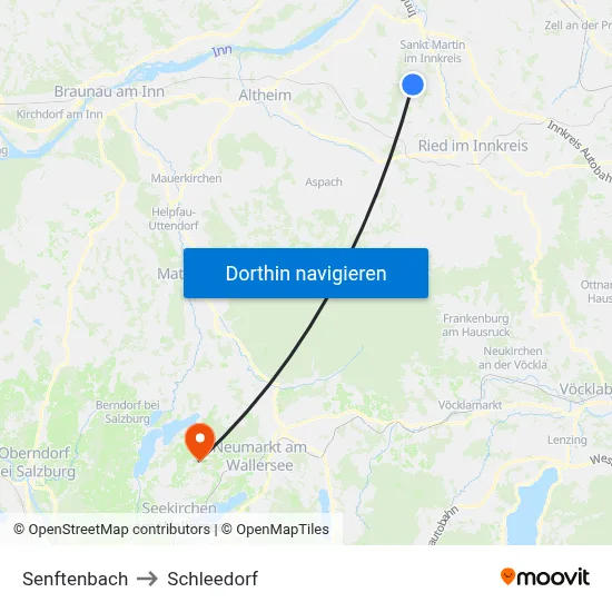 Senftenbach to Schleedorf map