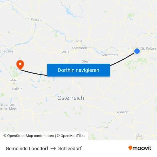 Gemeinde Loosdorf to Schleedorf map