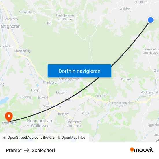 Pramet to Schleedorf map