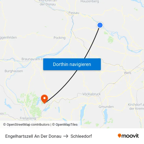 Engelhartszell An Der Donau to Schleedorf map