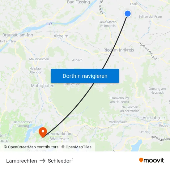 Lambrechten to Schleedorf map
