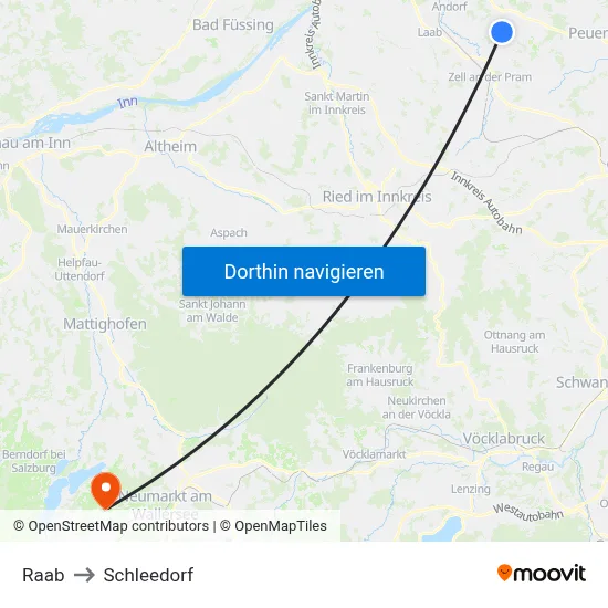 Raab to Schleedorf map