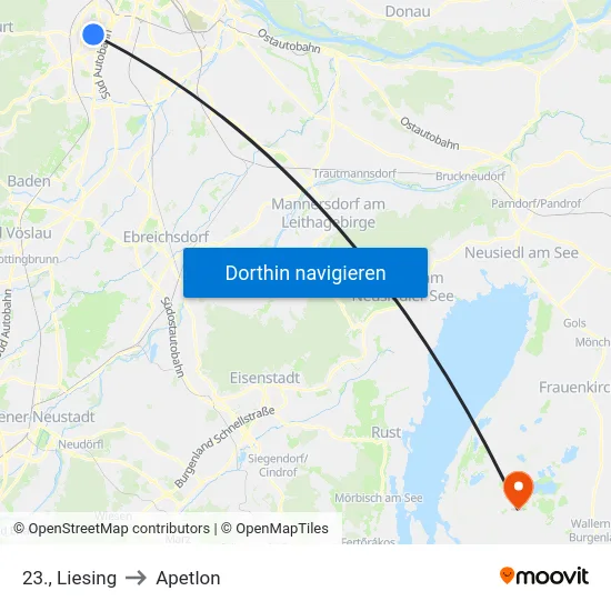 23., Liesing to Apetlon map