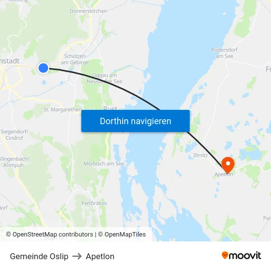 Gemeinde Oslip to Apetlon map