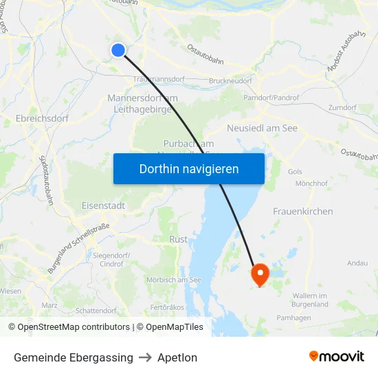 Gemeinde Ebergassing to Apetlon map