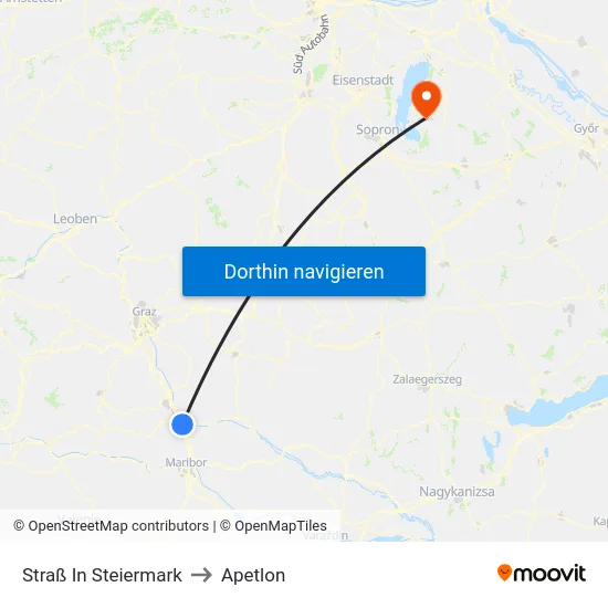 Straß In Steiermark to Apetlon map