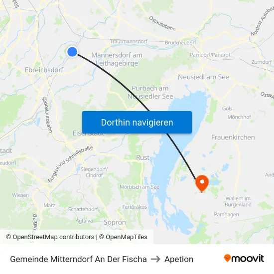 Gemeinde Mitterndorf An Der Fischa to Apetlon map