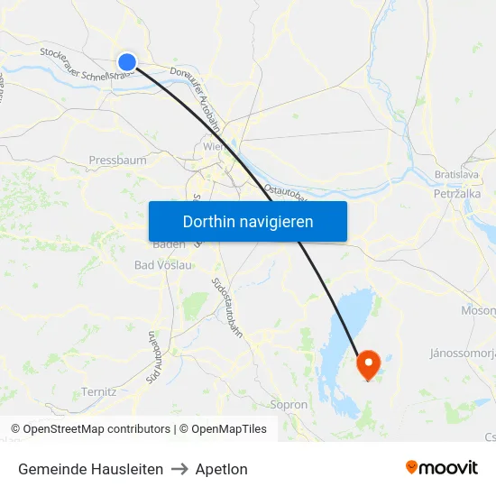 Gemeinde Hausleiten to Apetlon map