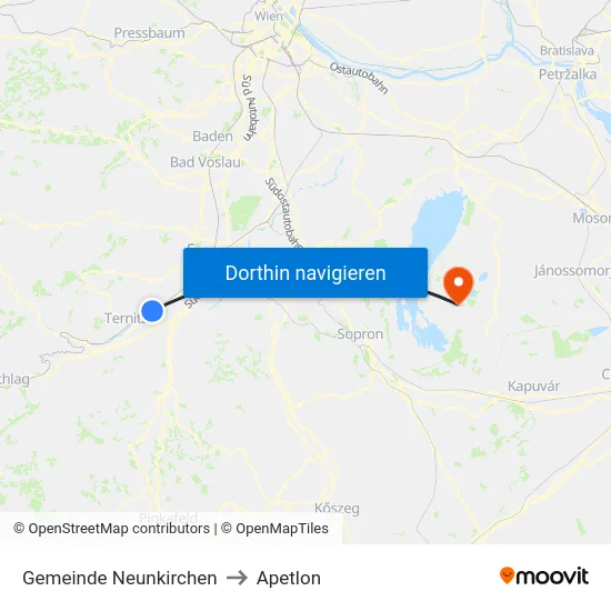 Gemeinde Neunkirchen to Apetlon map