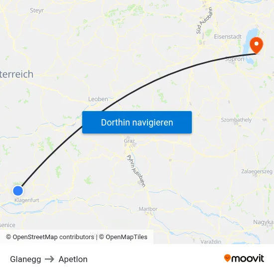Glanegg to Apetlon map