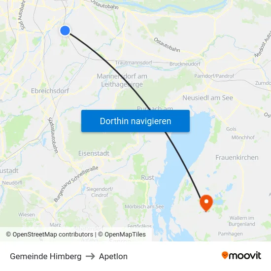 Gemeinde Himberg to Apetlon map