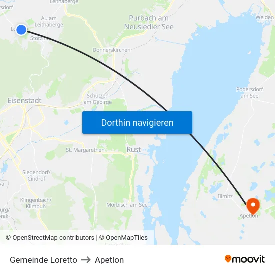 Gemeinde Loretto to Apetlon map
