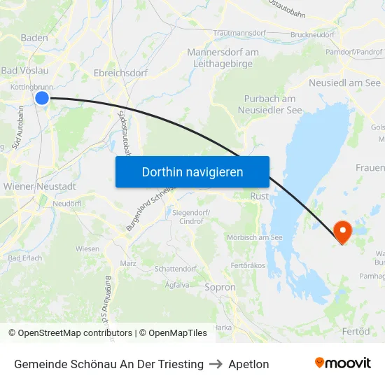 Gemeinde Schönau An Der Triesting to Apetlon map