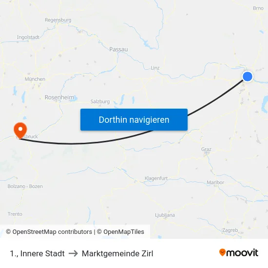 1., Innere Stadt to Marktgemeinde Zirl map