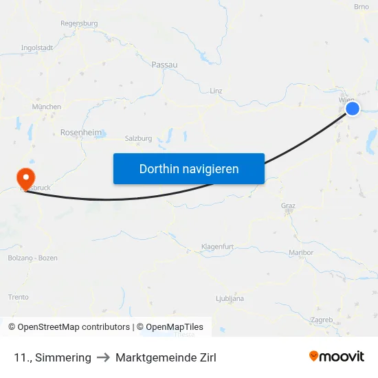 11., Simmering to Marktgemeinde Zirl map