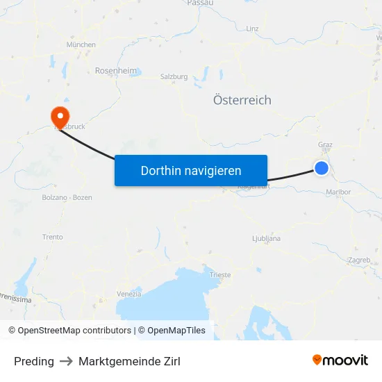 Preding to Marktgemeinde Zirl map