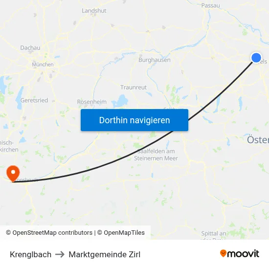 Krenglbach to Marktgemeinde Zirl map