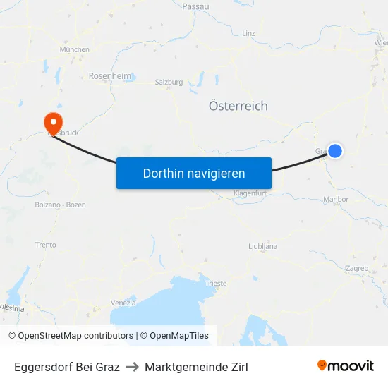 Eggersdorf Bei Graz to Marktgemeinde Zirl map