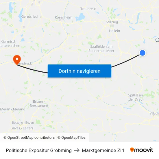 Politische Expositur Gröbming to Marktgemeinde Zirl map