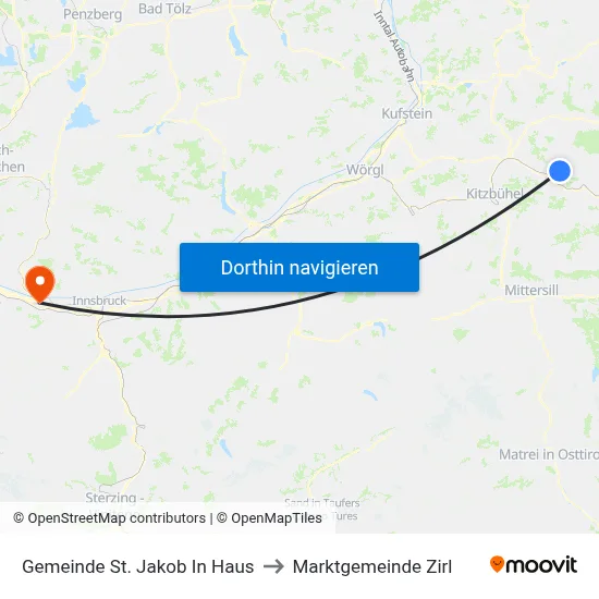 Gemeinde St. Jakob In Haus to Marktgemeinde Zirl map
