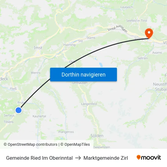 Gemeinde Ried Im Oberinntal to Marktgemeinde Zirl map