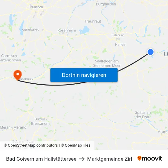 Bad Goisern am Hallstättersee to Marktgemeinde Zirl map