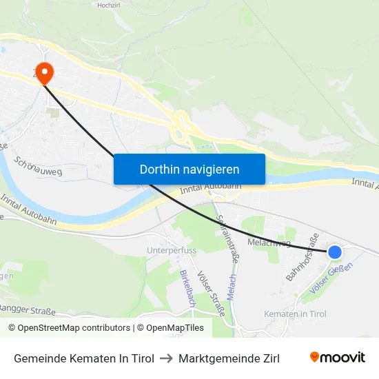 Gemeinde Kematen In Tirol to Marktgemeinde Zirl map