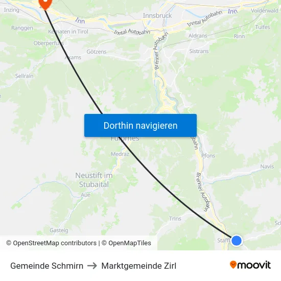 Gemeinde Schmirn to Marktgemeinde Zirl map