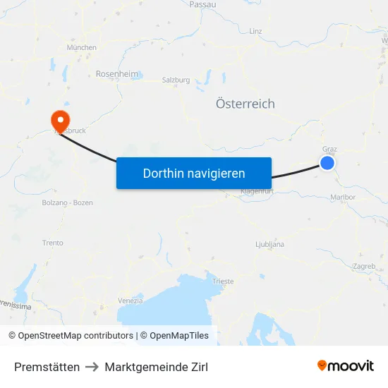 Premstätten to Marktgemeinde Zirl map