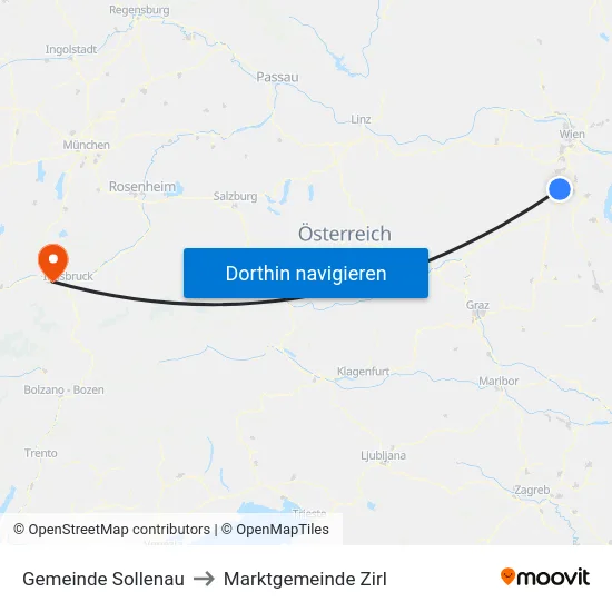 Gemeinde Sollenau to Marktgemeinde Zirl map
