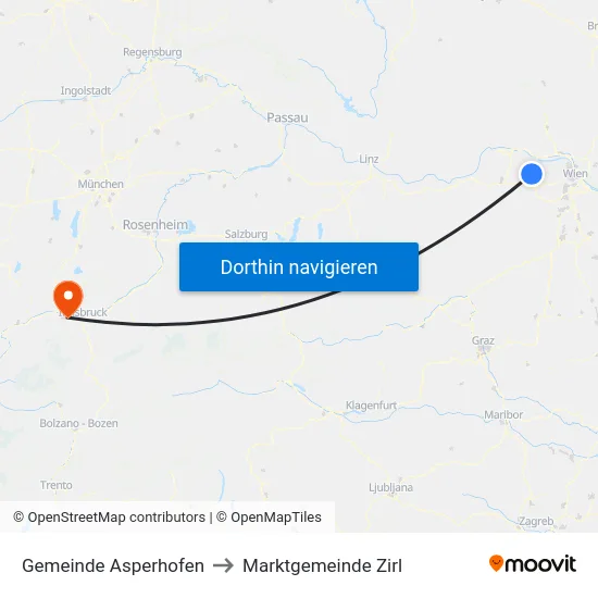 Gemeinde Asperhofen to Marktgemeinde Zirl map