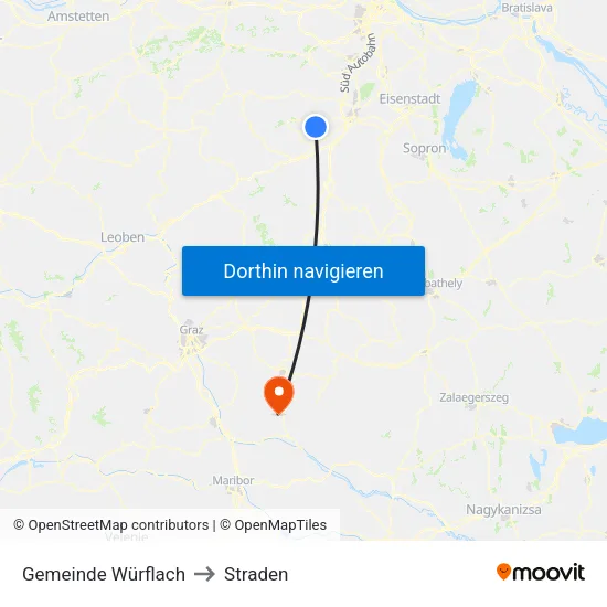 Gemeinde Würflach to Straden map