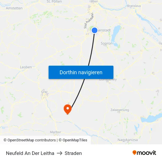 Neufeld An Der Leitha to Straden map