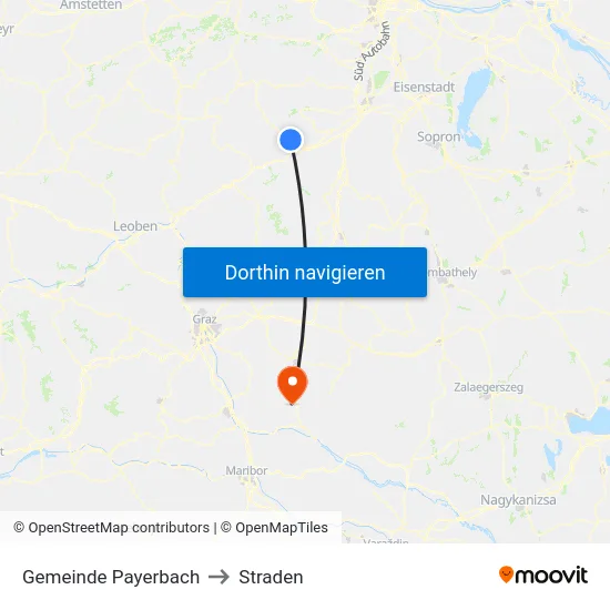 Gemeinde Payerbach to Straden map