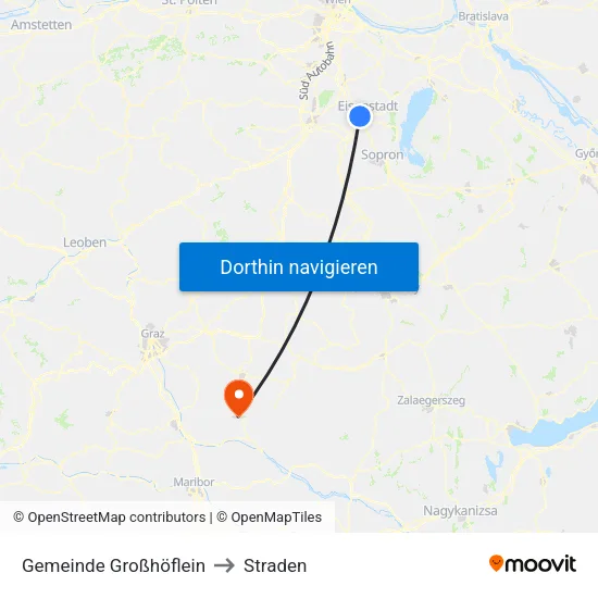 Gemeinde Großhöflein to Straden map