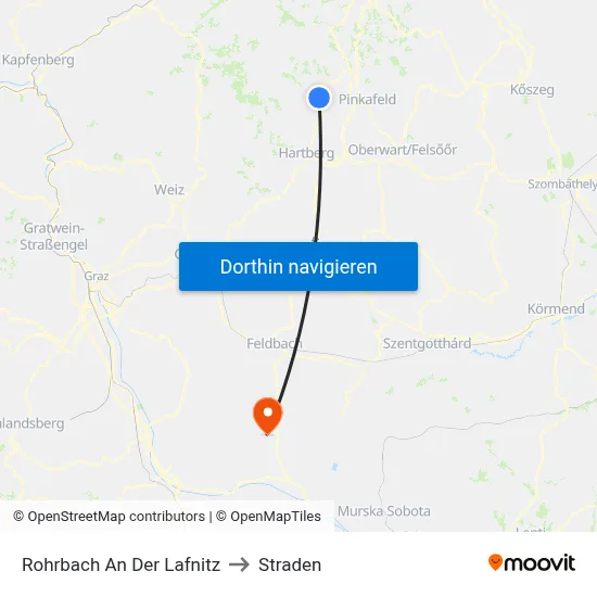 Rohrbach An Der Lafnitz to Straden map