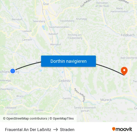 Frauental An Der Laßnitz to Straden map