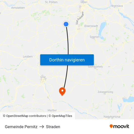 Gemeinde Pernitz to Straden map