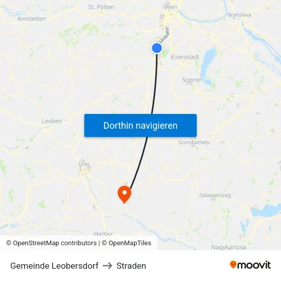 Gemeinde Leobersdorf to Straden map