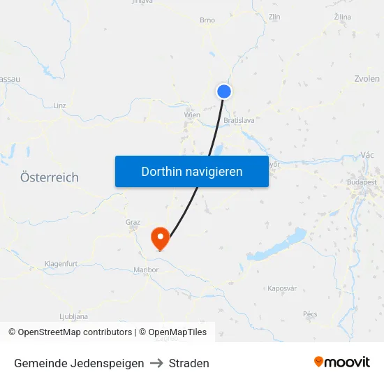 Gemeinde Jedenspeigen to Straden map