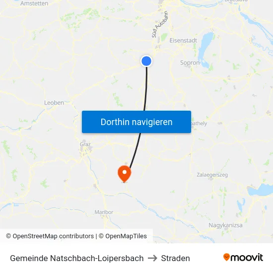 Gemeinde Natschbach-Loipersbach to Straden map