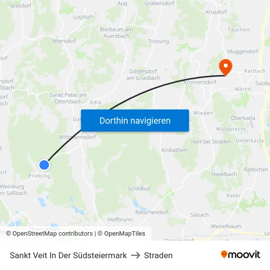 Sankt Veit In Der Südsteiermark to Straden map