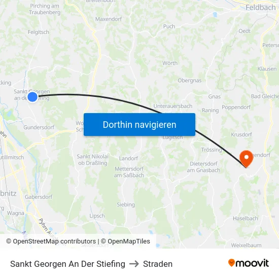 Sankt Georgen An Der Stiefing to Straden map