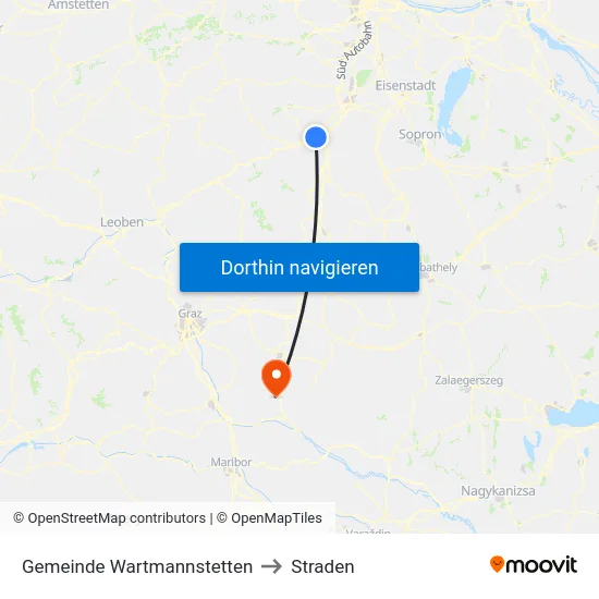 Gemeinde Wartmannstetten to Straden map