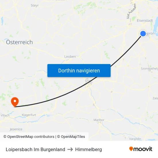 Loipersbach Im Burgenland to Himmelberg map