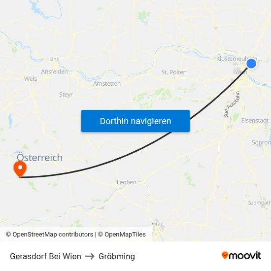 Gerasdorf Bei Wien to Gröbming map