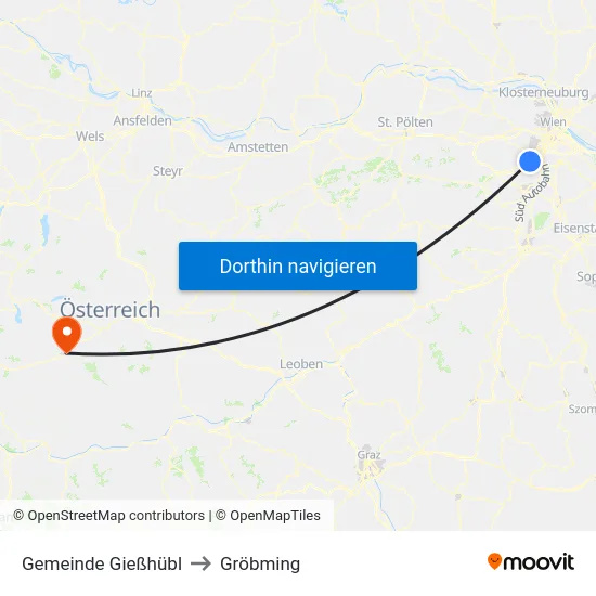 Gemeinde Gießhübl to Gröbming map