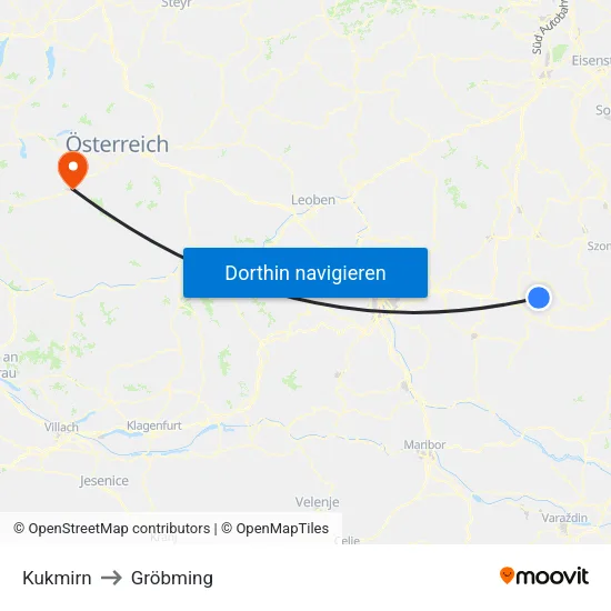 Kukmirn to Gröbming map