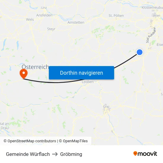 Gemeinde Würflach to Gröbming map