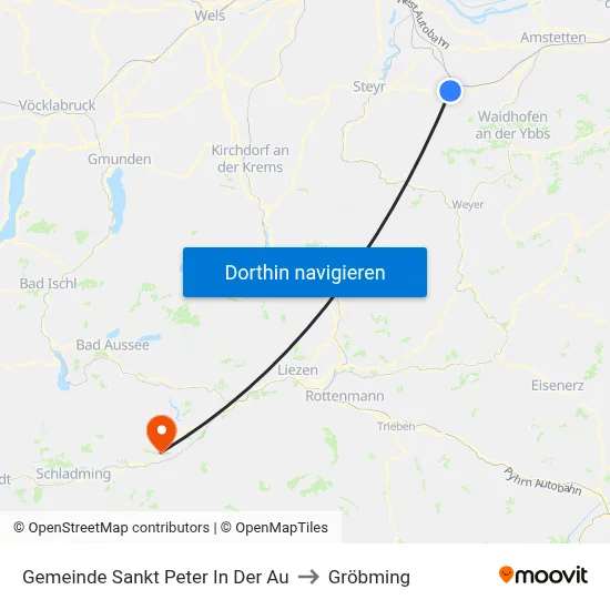 Gemeinde Sankt Peter In Der Au to Gröbming map